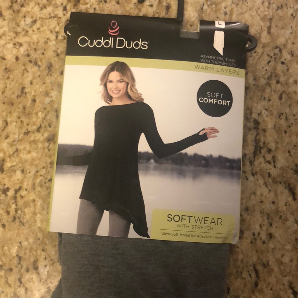 Cuddl Duds Asymmetric Tunic with Thumbholes